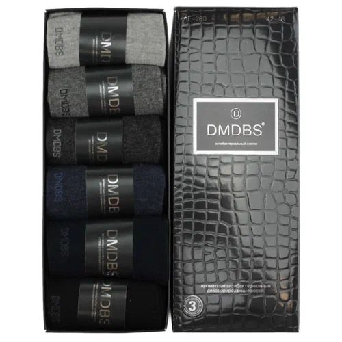 Носки  мужские DMDBS антибактериальные дезодорированные в коробке 6 шт.