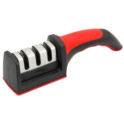 Точилка механическая Sharpener / ножеточка / двусторонняя заточка / станок / для ножей и ножниц / шлифовка / для кухни / 3 этапная заточка / ручная