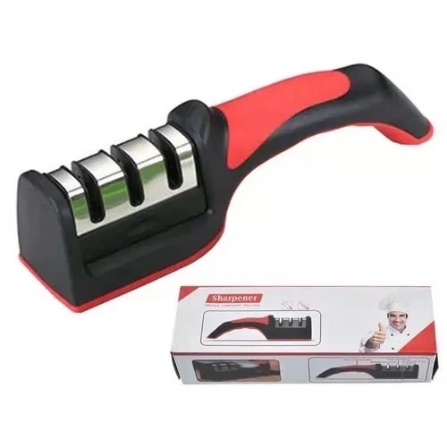 Точилка механическая Sharpener / ножеточка / двусторонняя заточка / станок / для ножей и ножниц / шлифовка / для кухни / 3 этапная заточка / ручная