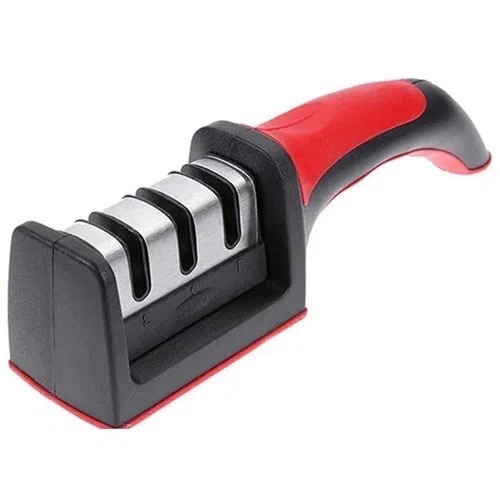 Точилка механическая Sharpener / ножеточка / двусторонняя заточка / станок / для ножей и ножниц / шлифовка / для кухни / 3 этапная заточка / ручная